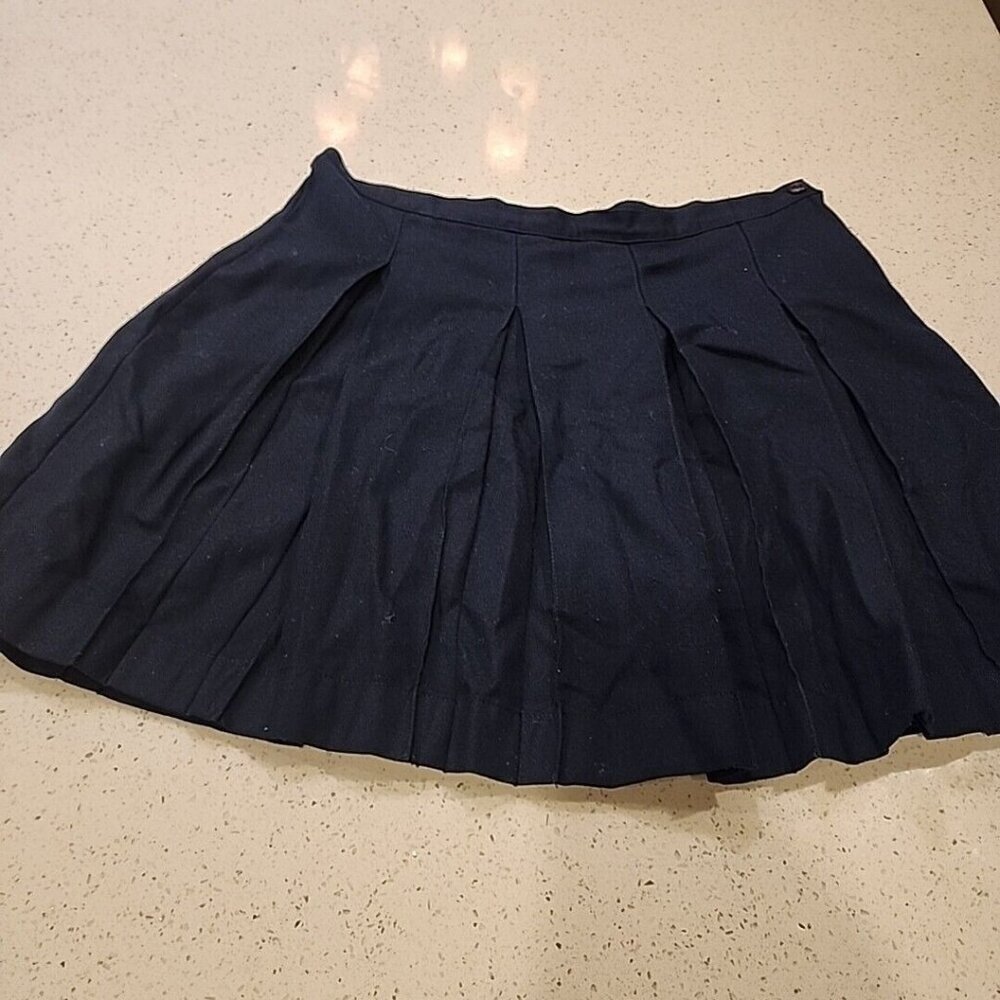 Lands End Navy Blue School Girl Skirt Women's Junior Size 13 Mini Short
